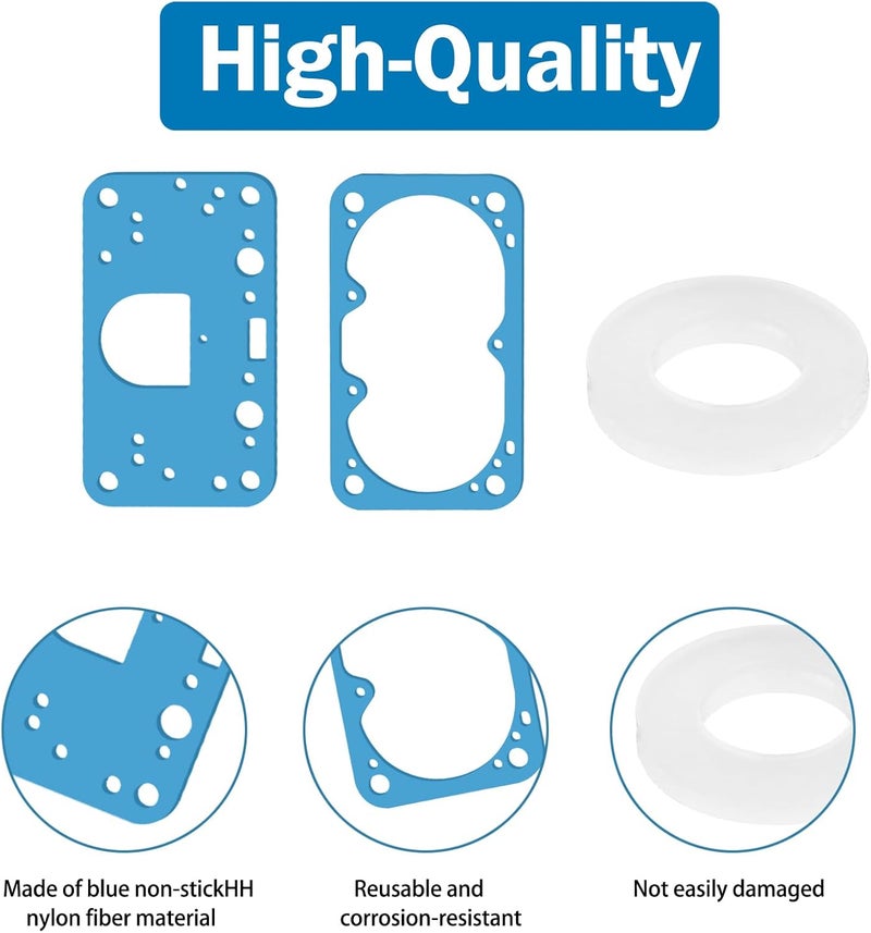 JIOTAR 4150 Carburetor Rebuild Gasket Kit For Holley 8-2000 M2300 4150 G59 8-2000QFT, Carburetor Bowl Gaskets Set Rebuild Kit Replacement Holley, Street Avenger, QFT, Proform, FST, HP - Image 5